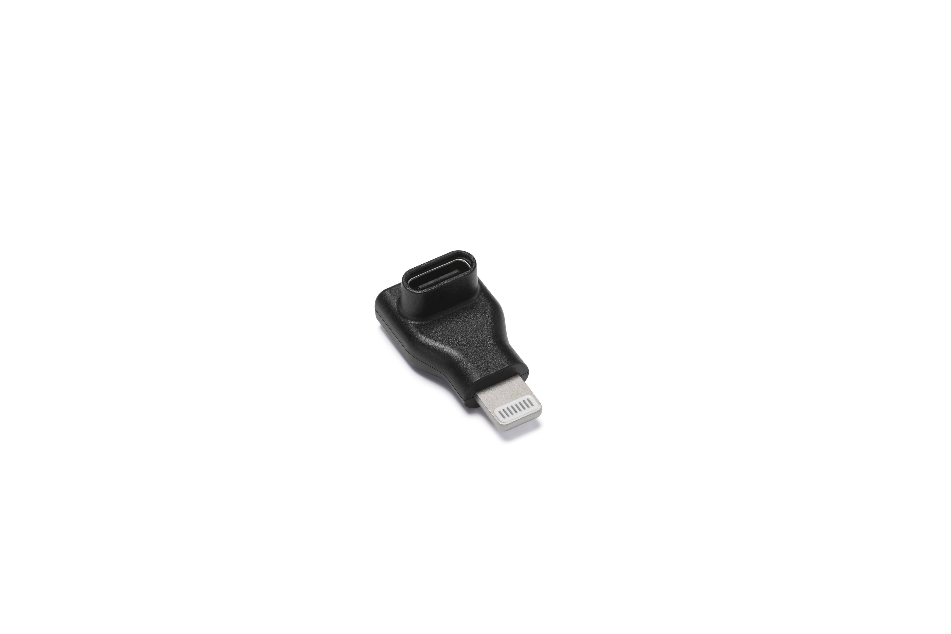 DJI Mic Series Mobile Receiver Adapter (USB-C zu Lightning) in Schwarz, kompakt und leicht.