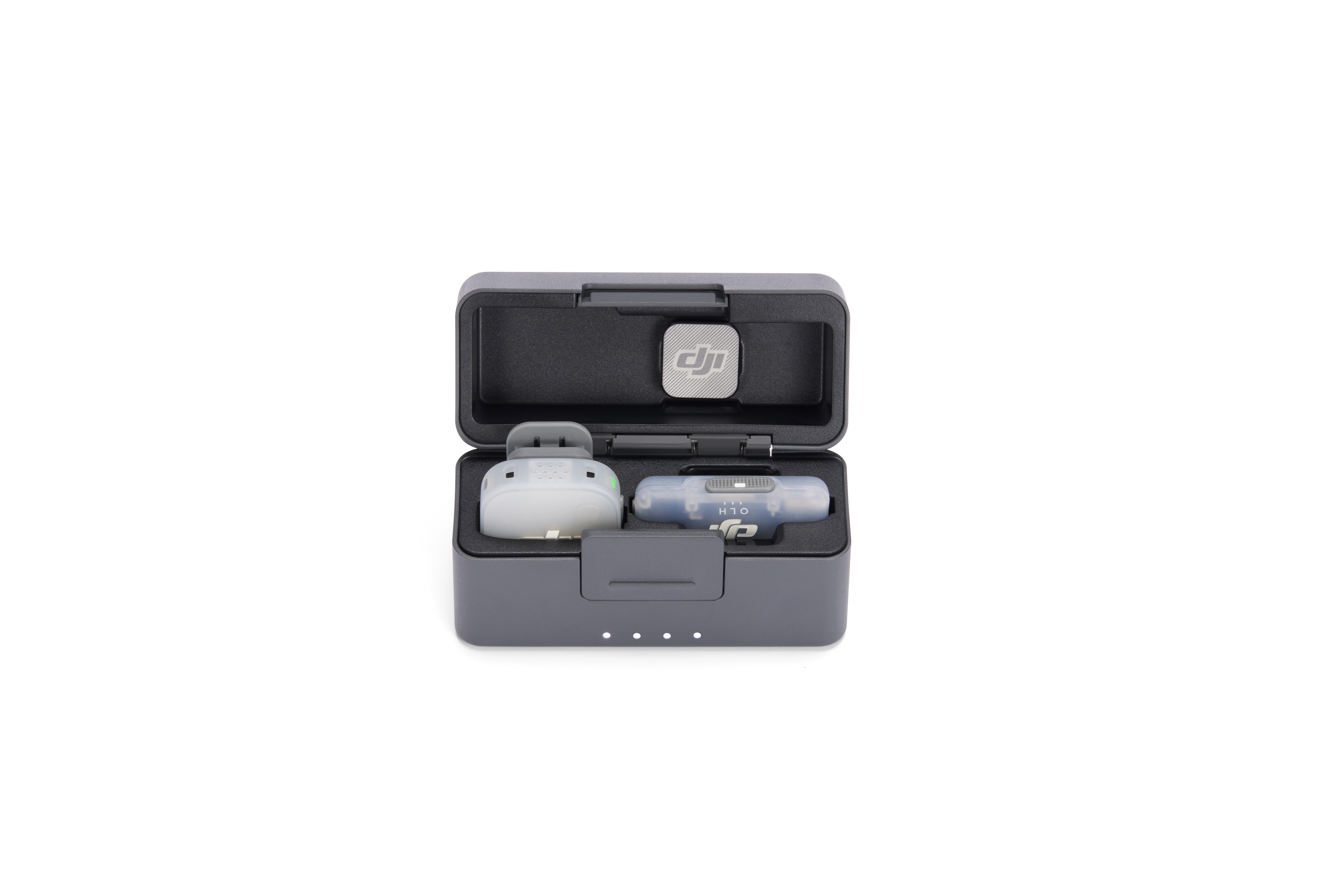 DJI Mic Mini 2: Ladecase mit 1 TX und 1 mobilem RX, kompakt und praktisch für Audioaufnahmen.