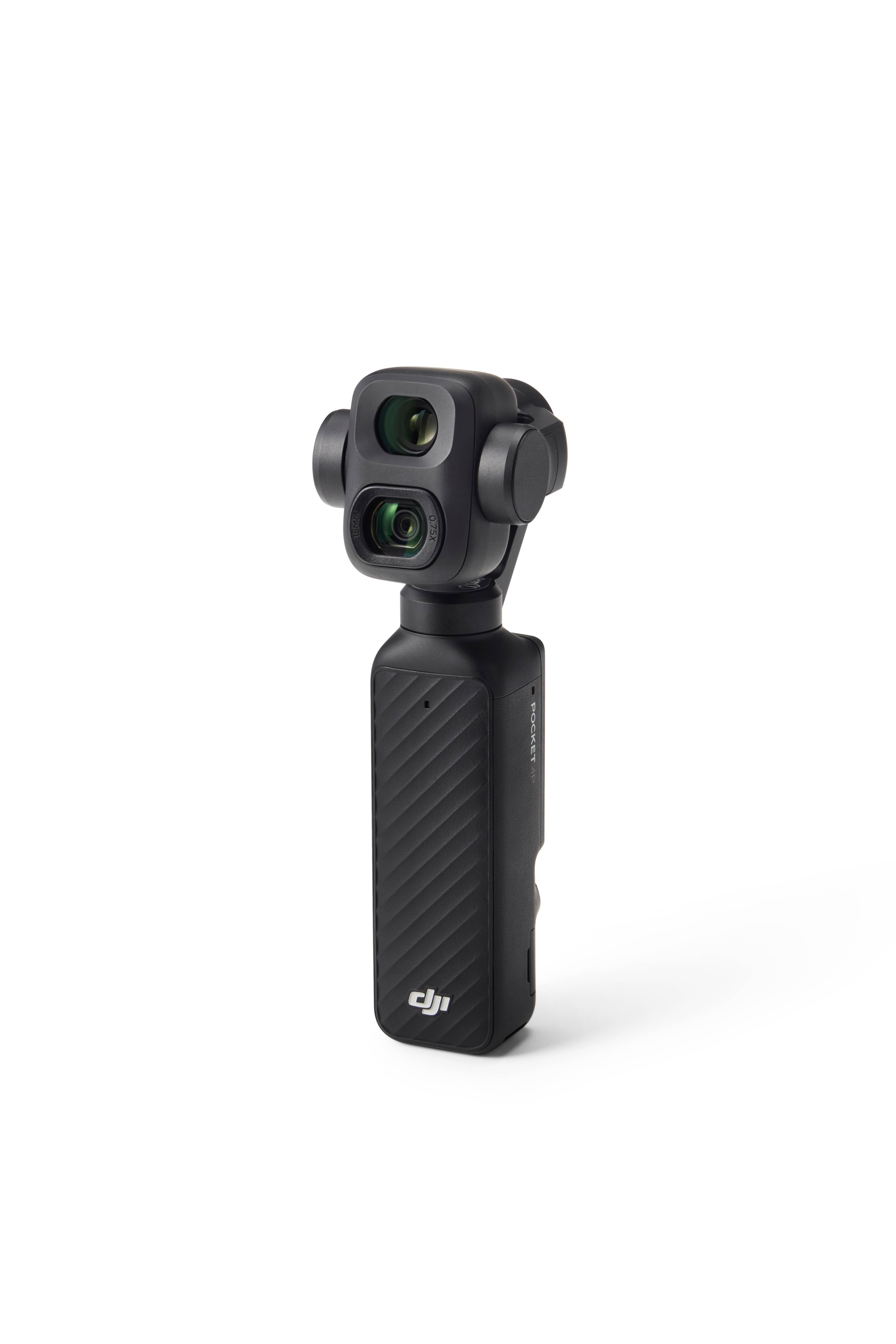 Kompakte DJI Osmo Pocket 4P mit Weitwinkel-Objektiv für beeindruckende Videos und Aufnahmen.