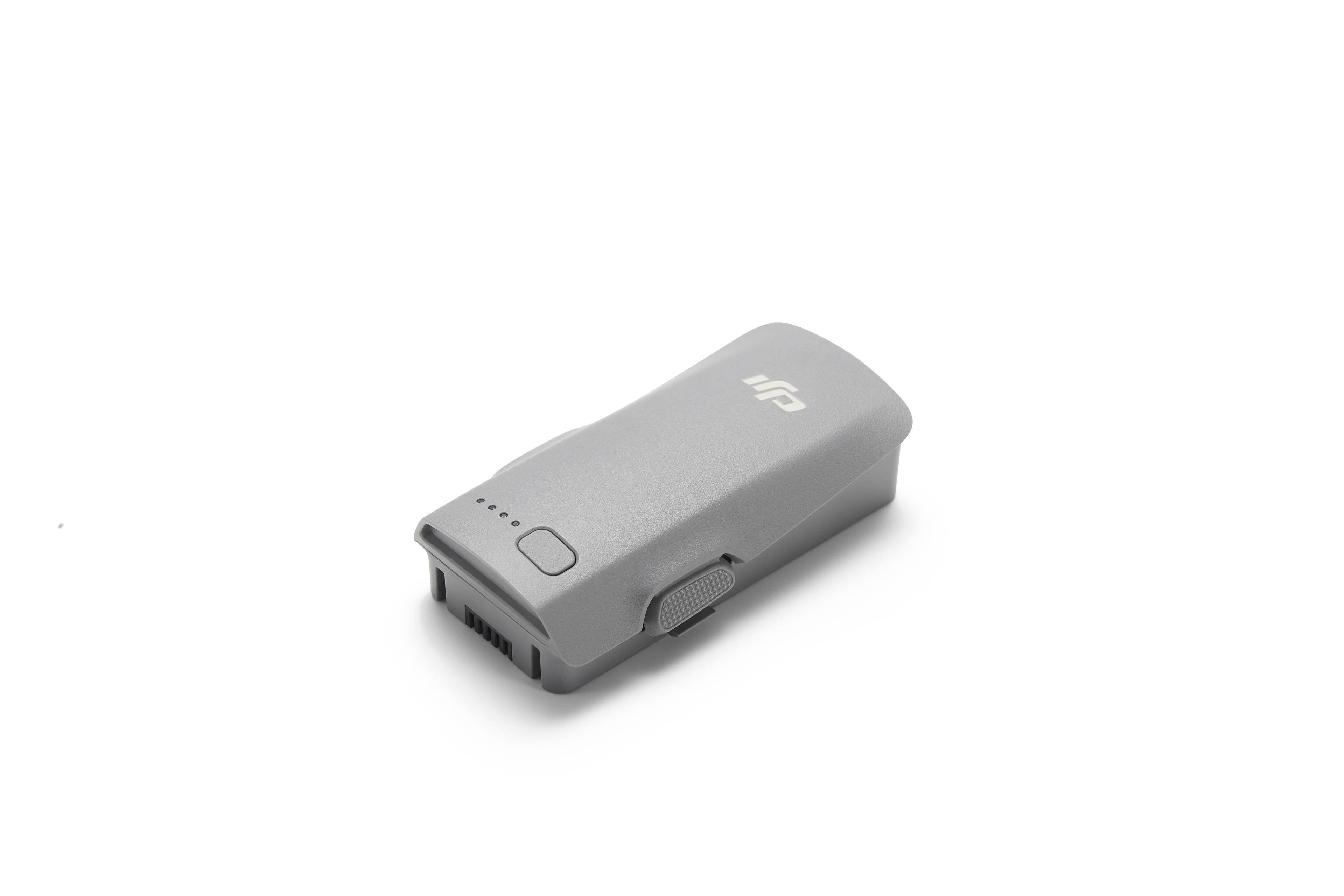 DJI Neo 2 Intelligent Flight Battery in grauer Farbe mit Statusanzeige auf der Oberseite.