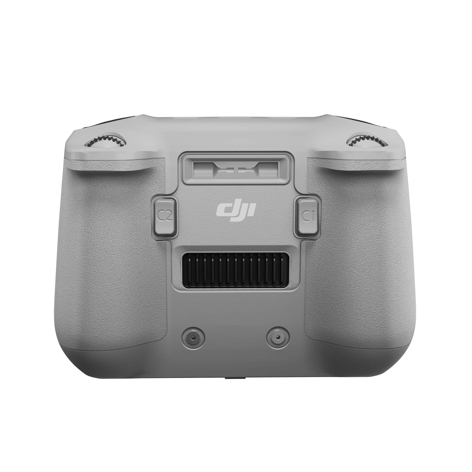 Sicht von hinten auf die STARTRC Silikon-Schutzhaube für die DJI RC Fernsteuerung in grauer Farbe.