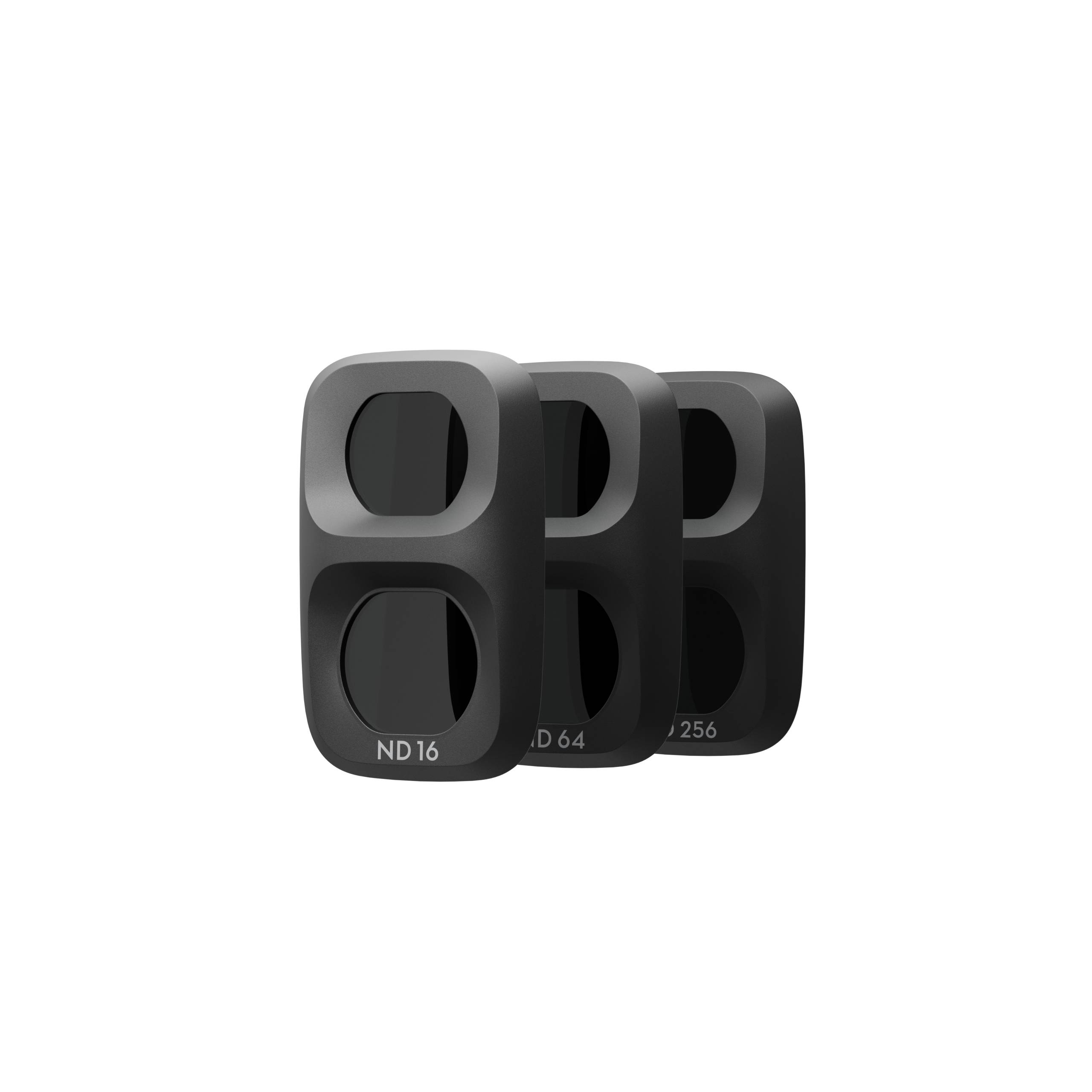 Set von drei DJI Osmo Pocket 4P Magnetic ND Filtern: ND 16, ND 64 und ND 256.