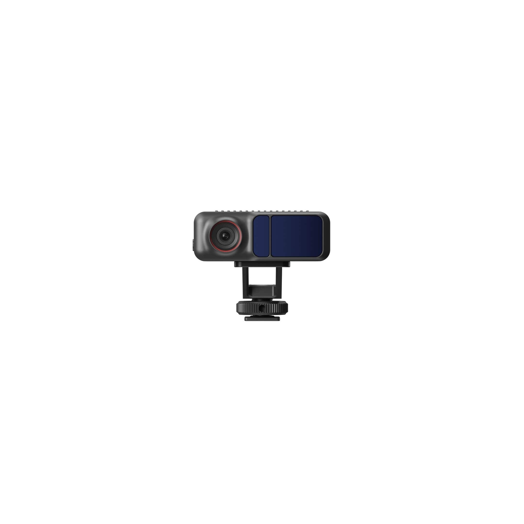Vorderansicht des DJI Focus Pro LiDAR mit Kamera und stabilisierendem Gimbal für präzise Aufnahmen.