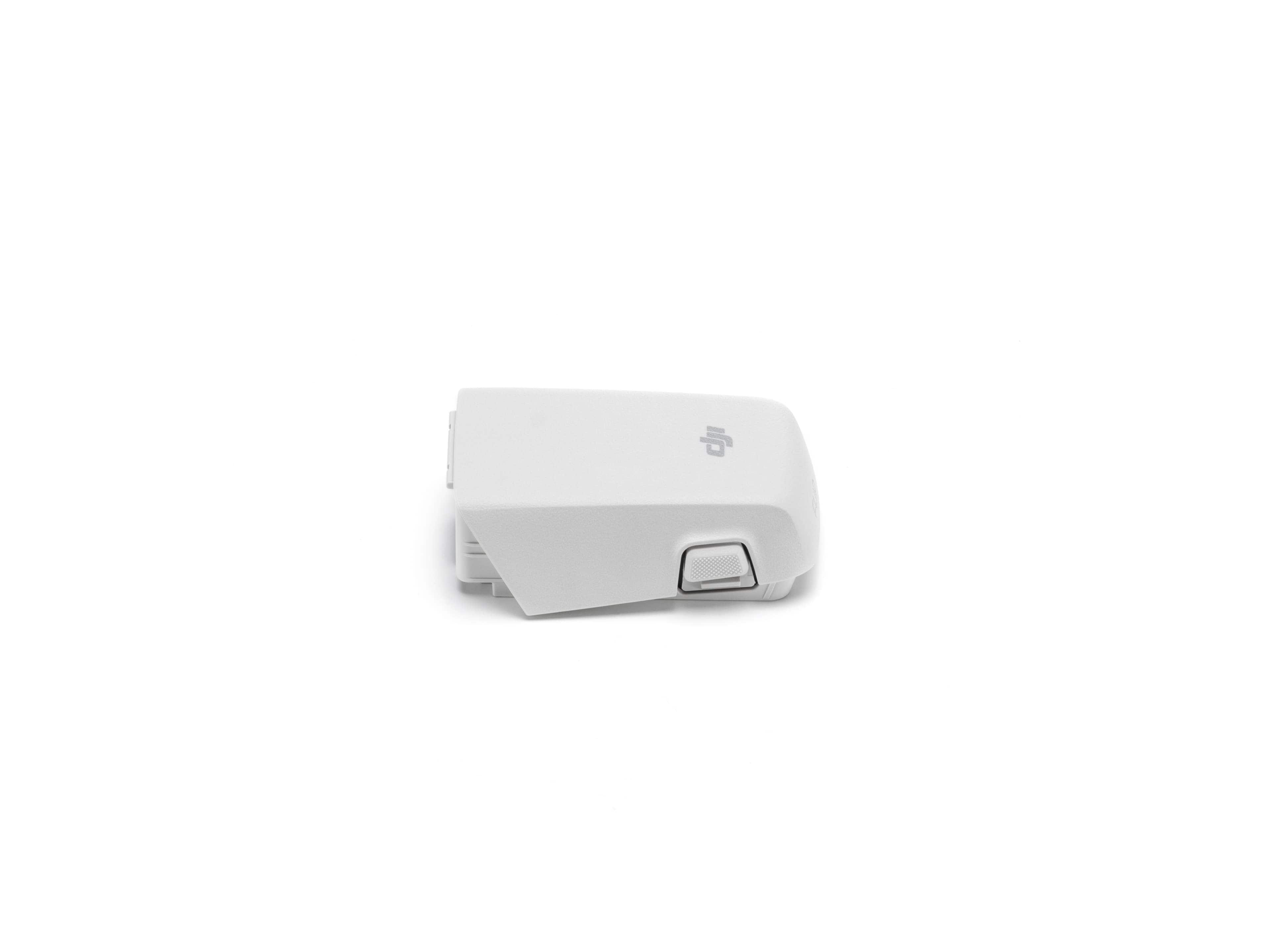 Seitenansicht der DJI Flip Intelligent Flight Battery in weißer Farbe, kompakt und leicht.