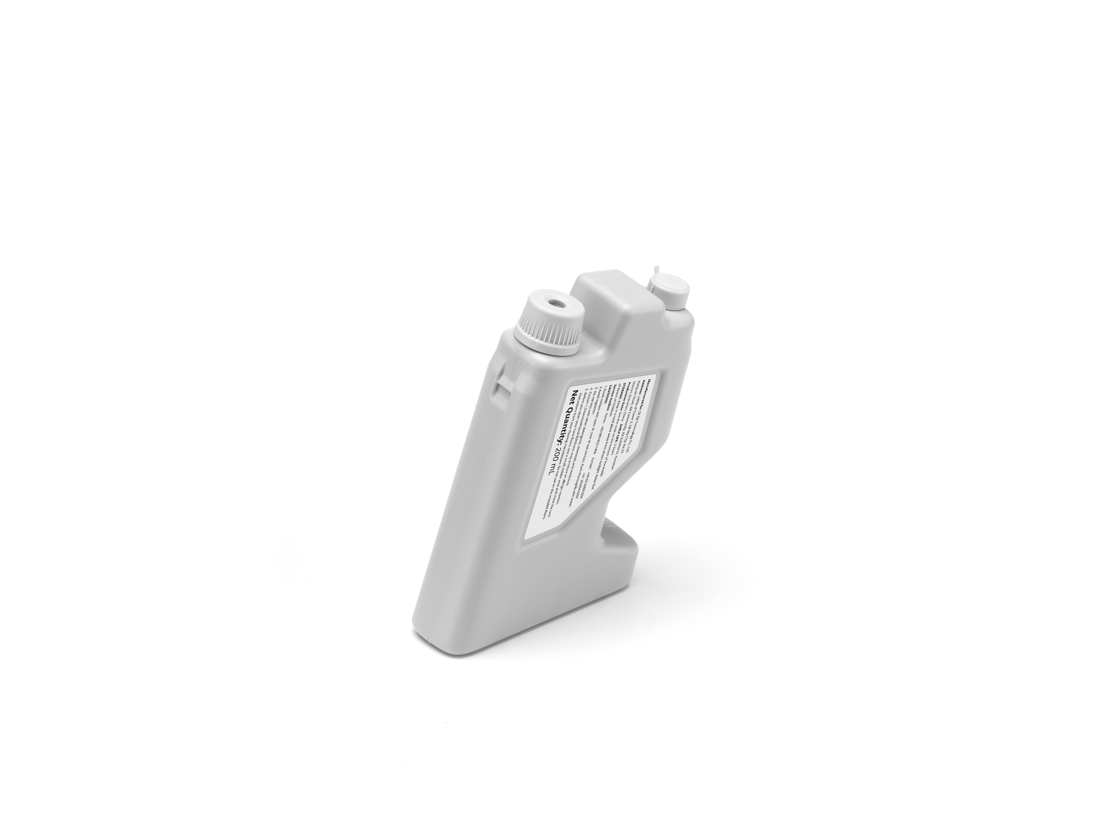 DJI ROMO Boden-Deodorizer in grau, kompakte Flasche mit Sprühdüse für einfache Anwendung.