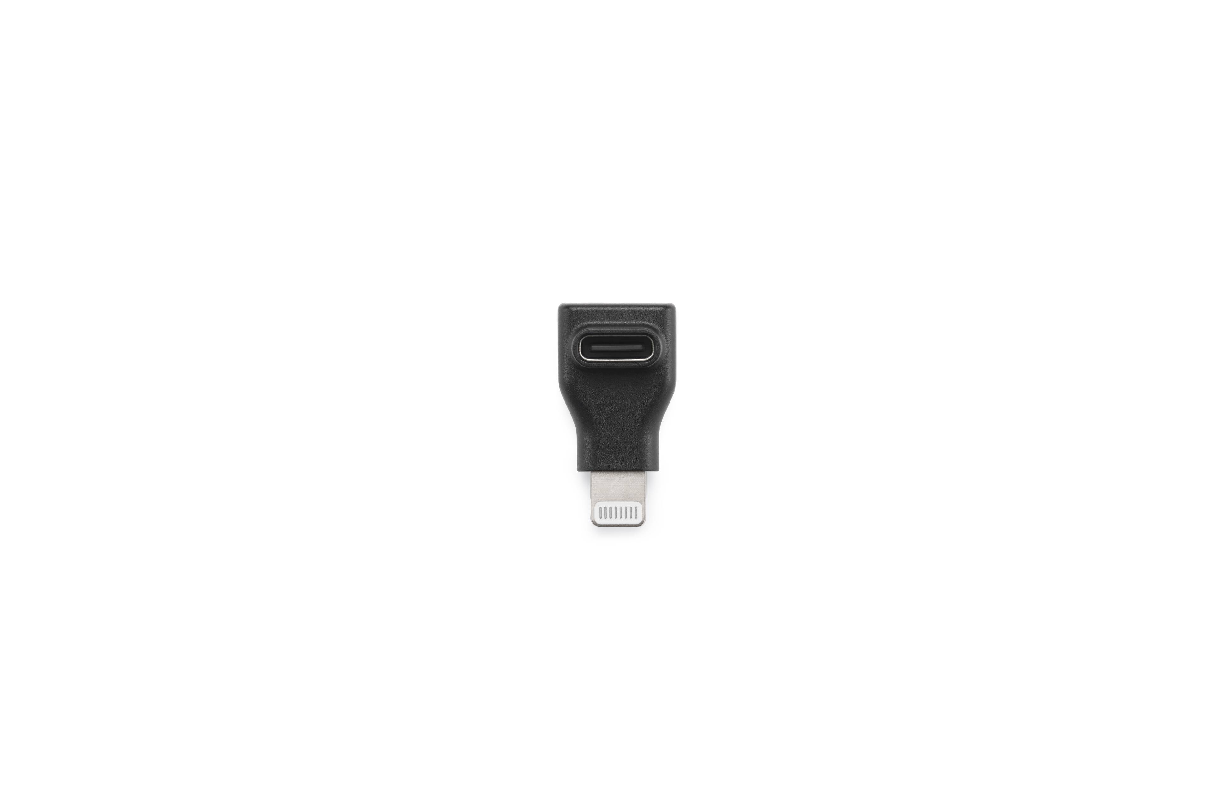 DJI Mic Series Mobile Receiver Adapter (USB-C zu USB-C) in schwarzem Design für einfache Verbindung.