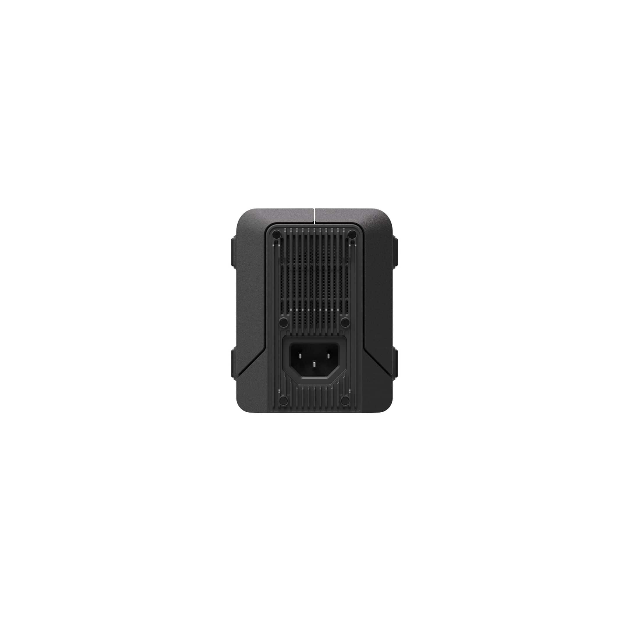 Seitenansicht des DJI Inspire 3 TB51 Intelligent Battery Hub mit schwarz-grauem Gehäuse und Anschluss.