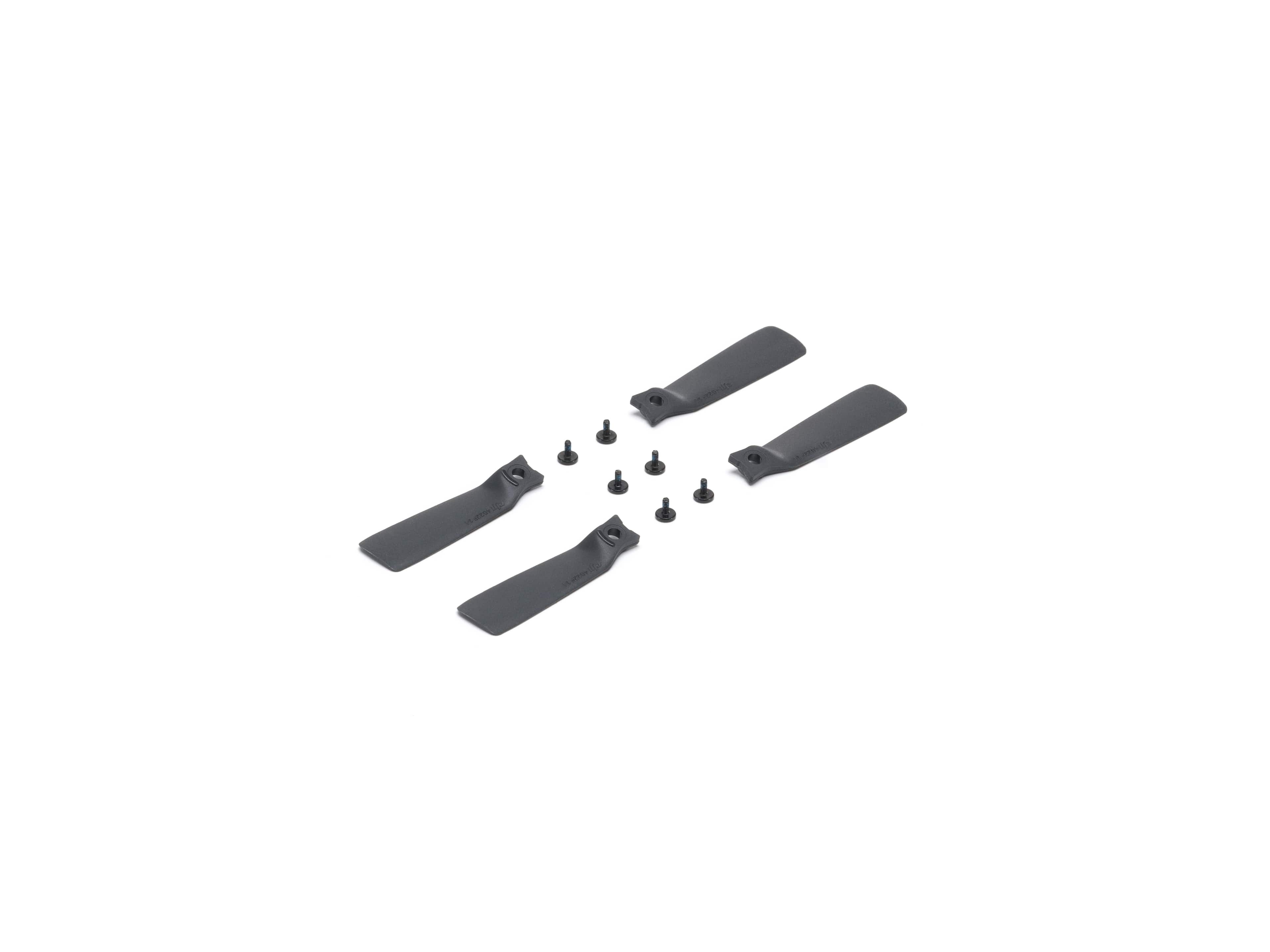 DJI Flip Propellers (Pair) mit enthaltenen Schrauben, seitliche Ansicht der Rotorblätter.