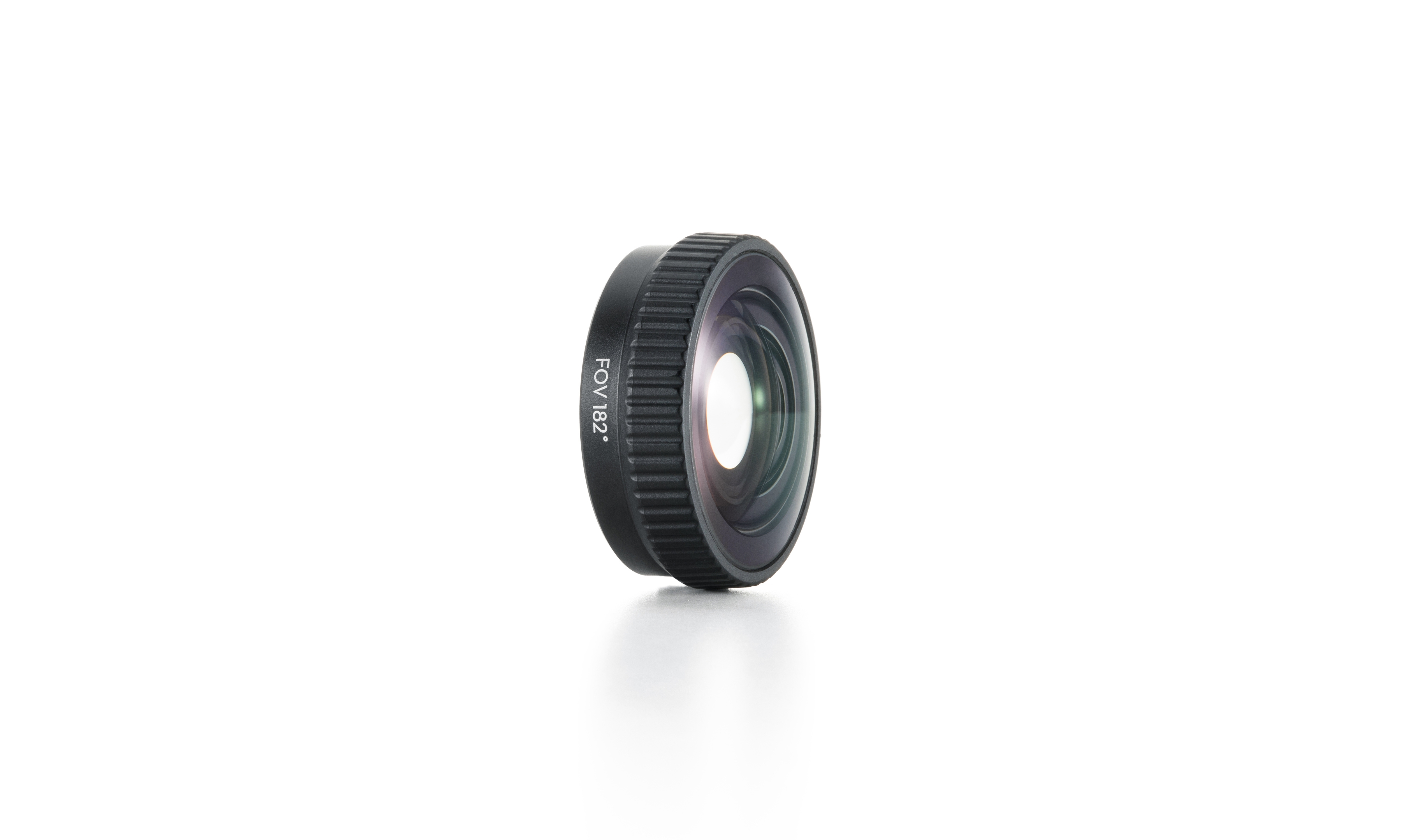 Seitenansicht der DJI Osmo Action 6 FOV Boost Lens mit klarer Linse und langlebigem Gehäuse.