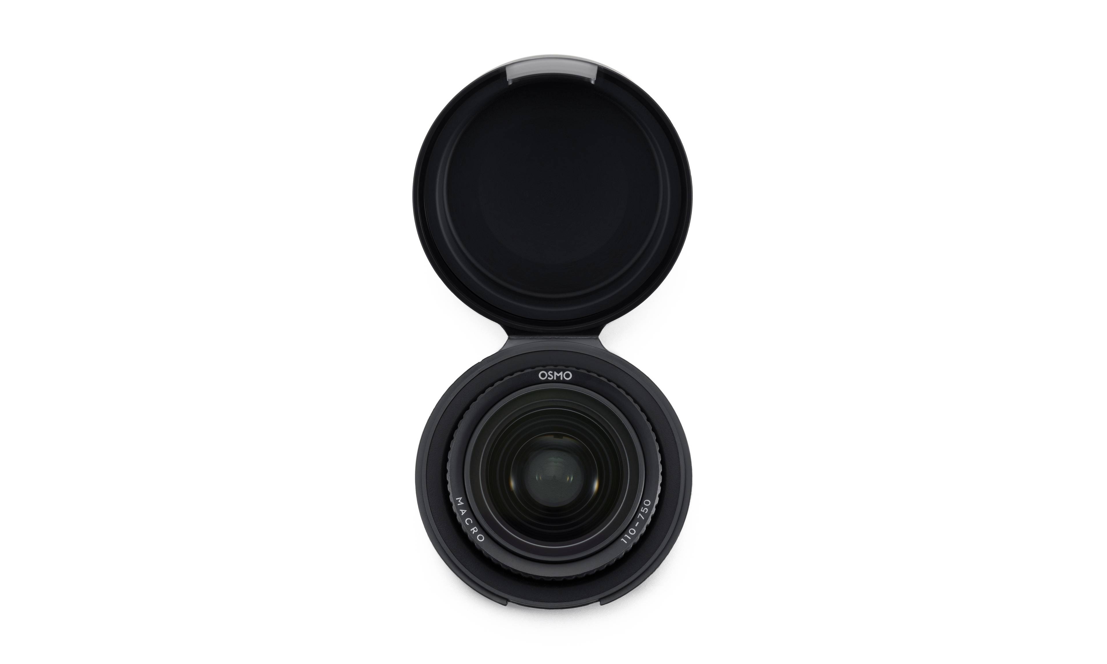 DJI Osmo Action 6 Macro Lens in einer schwarzen Box, geöffnet und bereit zur Verwendung.