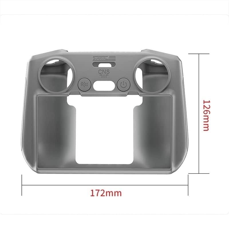 STARTRC Silikon-Schutzhaube für die DJI RC 2 in Grau mit Abmessungen 172mm x 126mm.