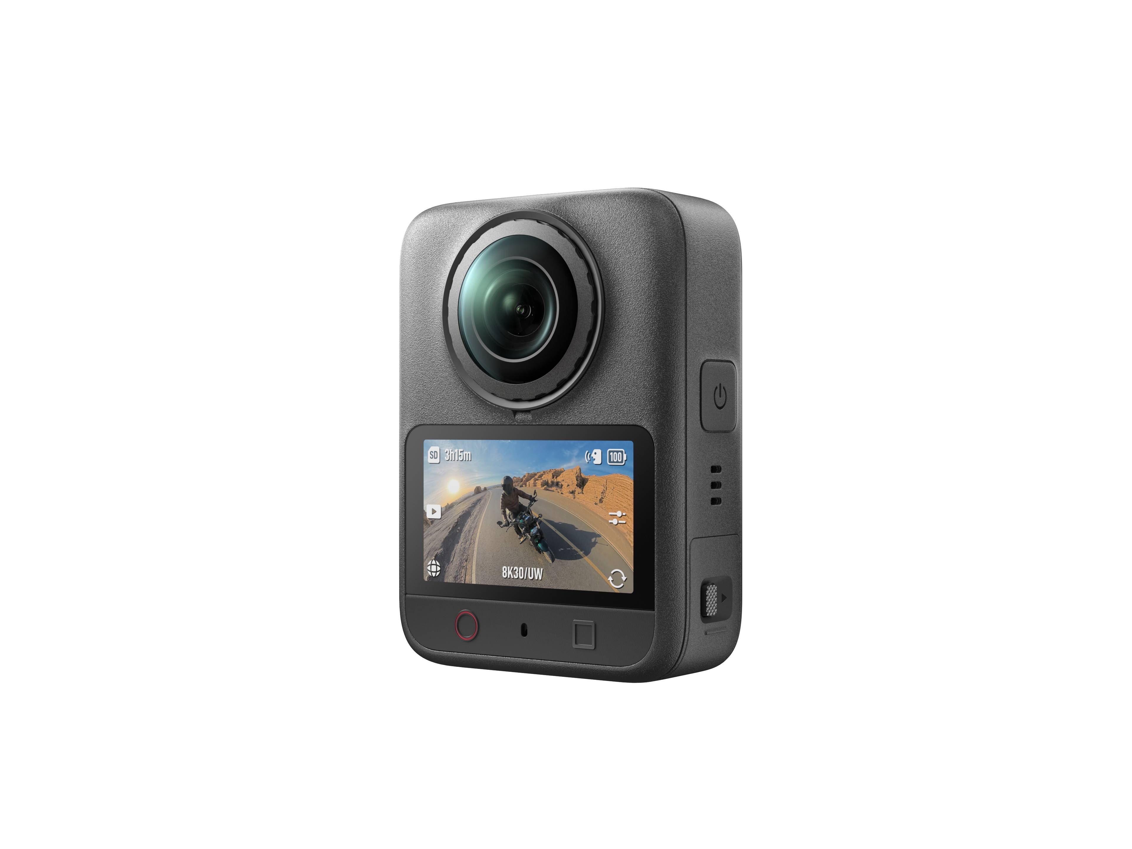 DJI Osmo 360 II: Kompakte 360-Grad-Kamera mit Display und robustem Design für vielseitige Aufnahmen.