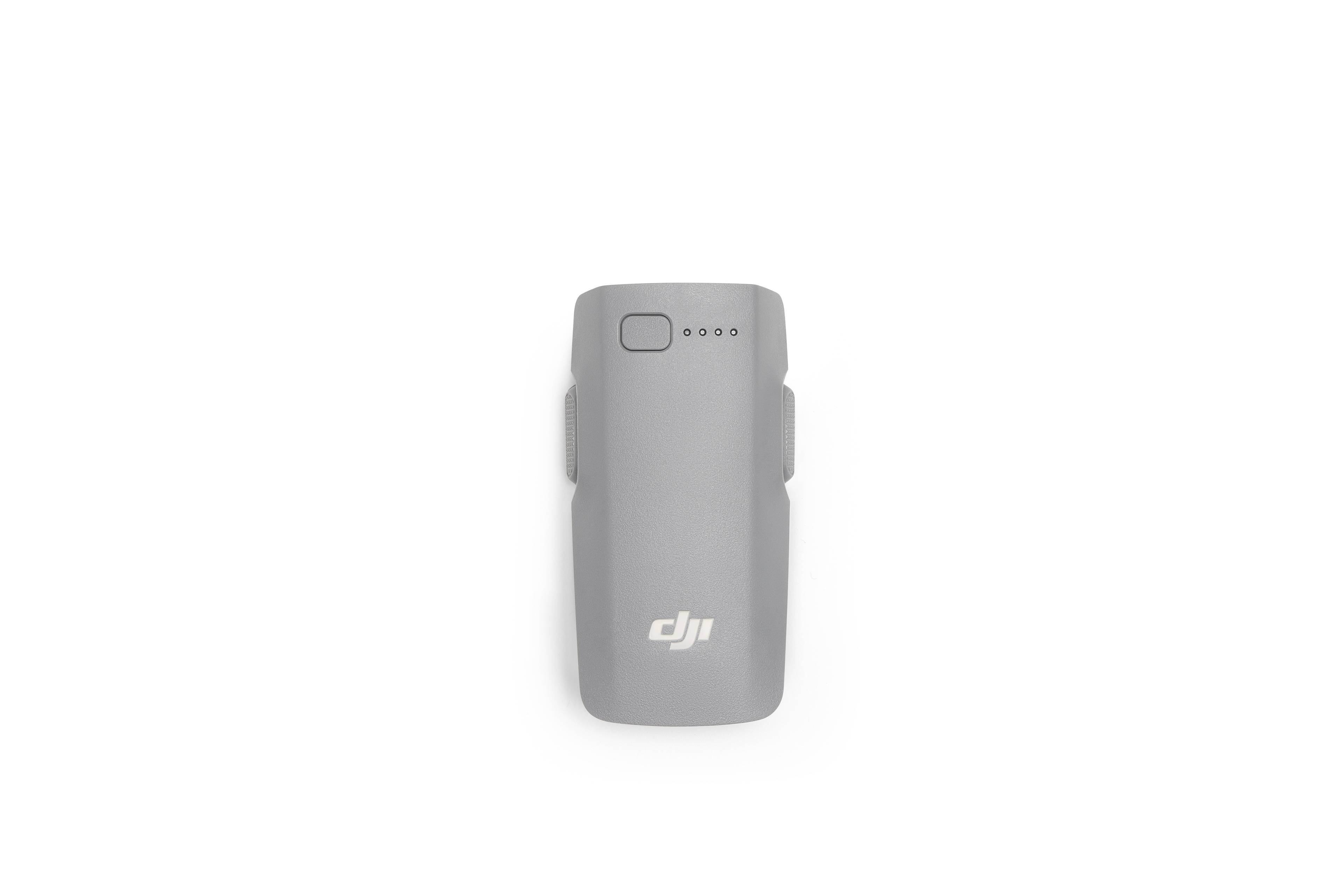 DJI Neo 2 Intelligent Flight Battery in grauer Farbe mit LED-Anzeige für den Batteriestatus.