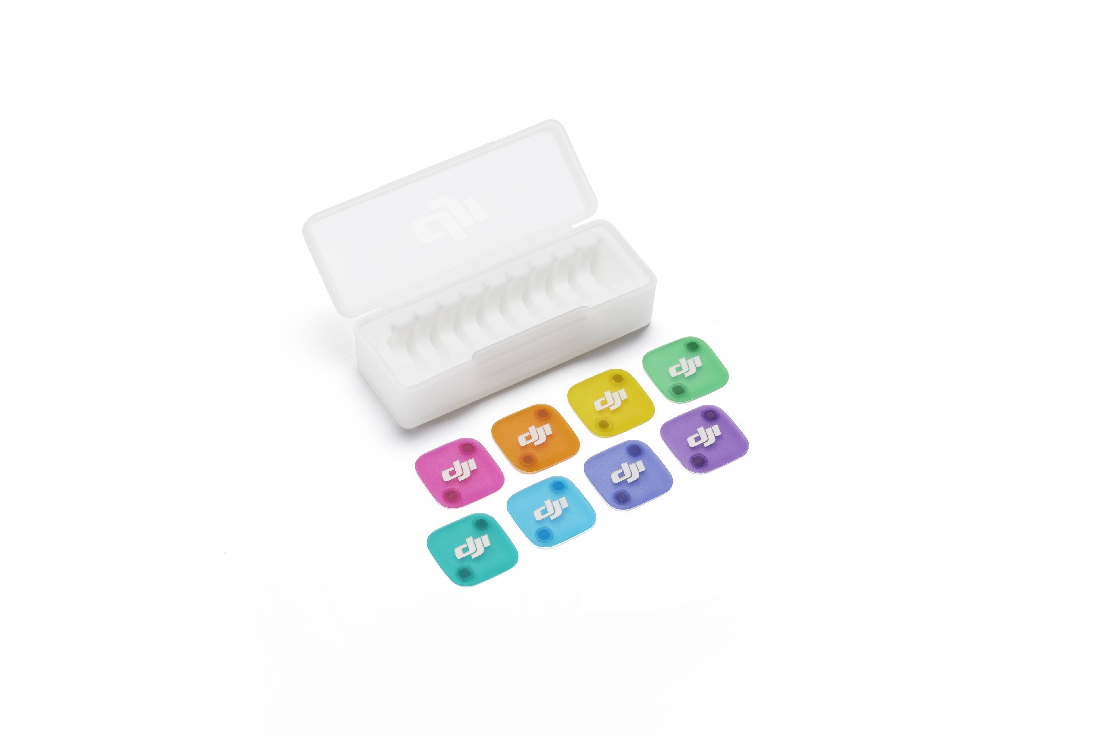DJI Mic Mini 2: Bunte magnetische Vorderseite mit Aufbewahrungsbox für vielseitigen Schutz.