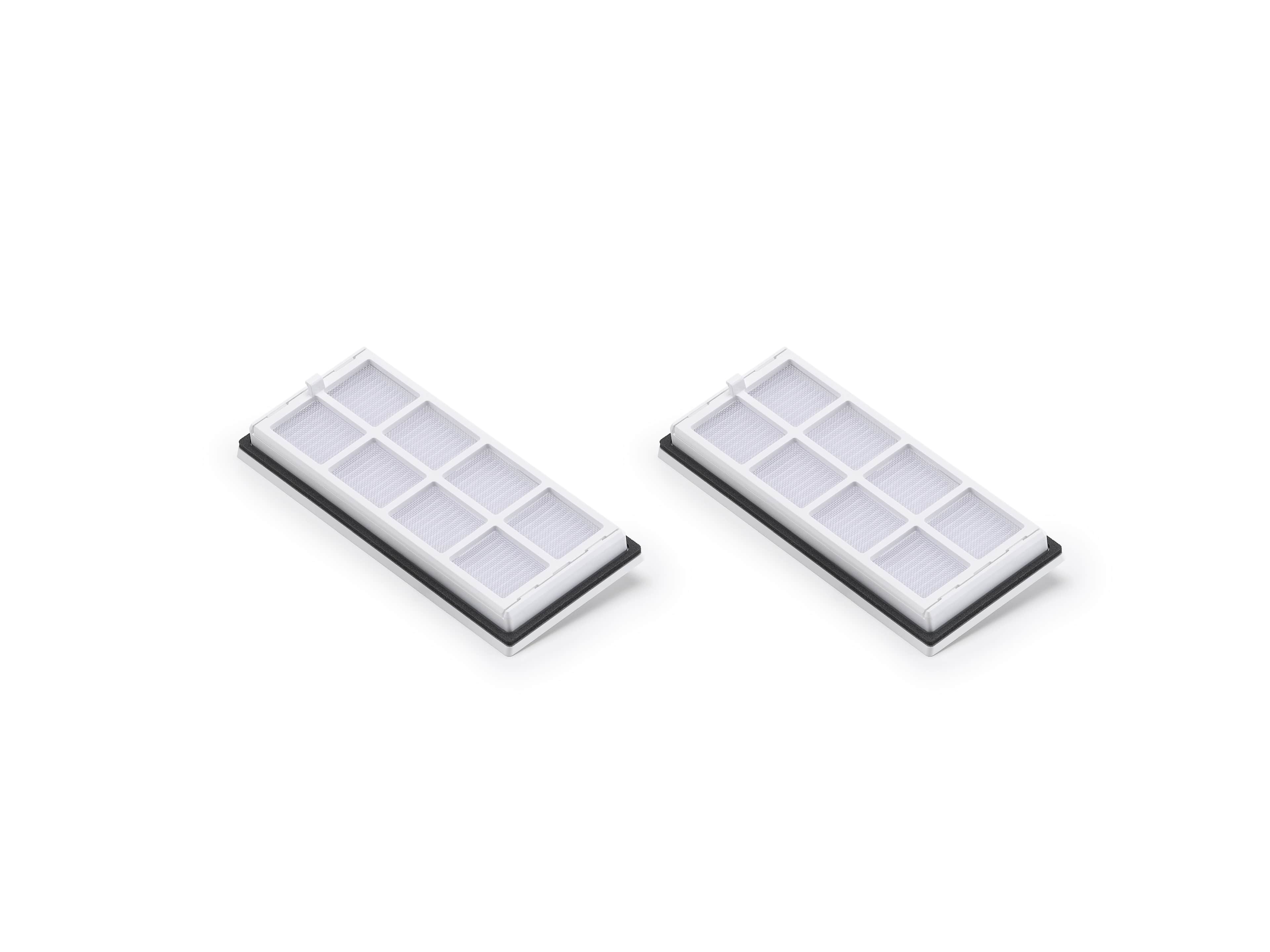 Zwei DJI ROMO High-Efficiency Filter in rechteckiger Form für verbesserte Luftfiltration.