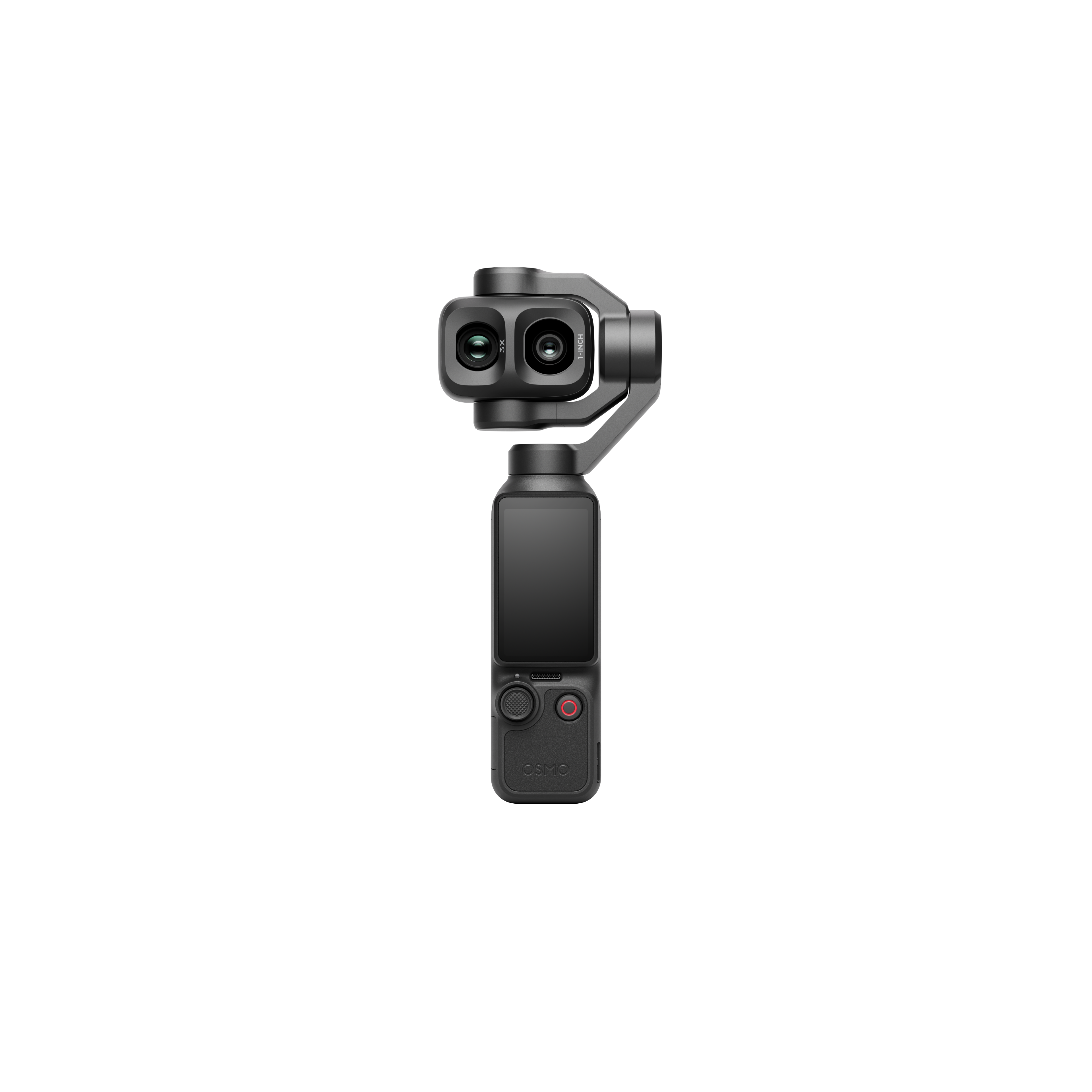 DJI Osmo Pocket 4P Standard Combo: kompakte Handheld-Kamera mit doppelten Objektiven und Bedienelementen.