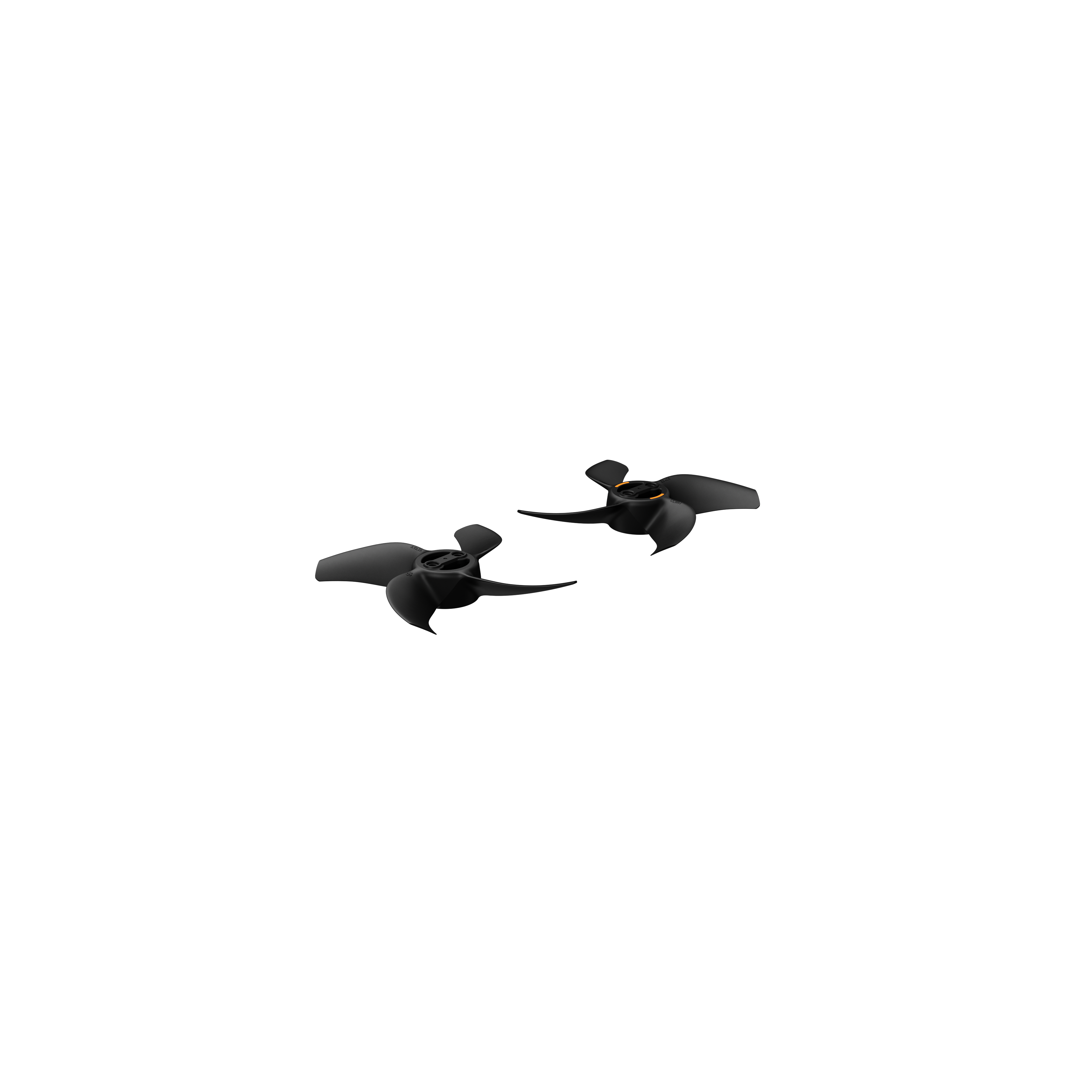 DJI Avata 360 Propellers: seitliche Ansicht von zwei schwarzen Propellern für Drohnen.