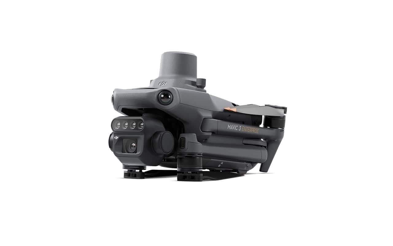 Zusammengeklappter DJI Mavic 3 Multispectral C2 mit 1Y Care Basic in grauem Design.