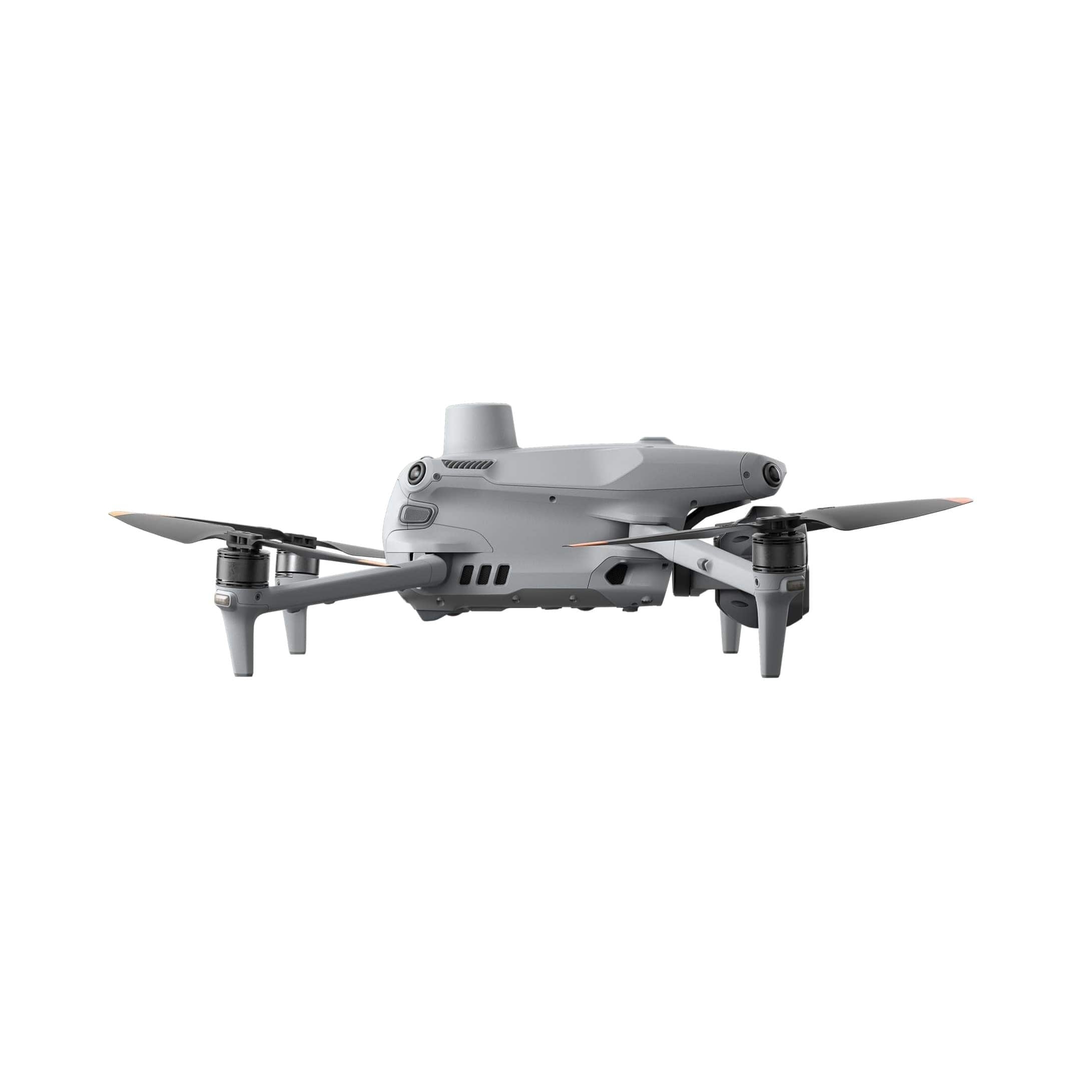 Seitenansicht der DJI Matrice 4E(EU) SP Plus Drohne mit vier Rotoren und aerodynamischem Design.