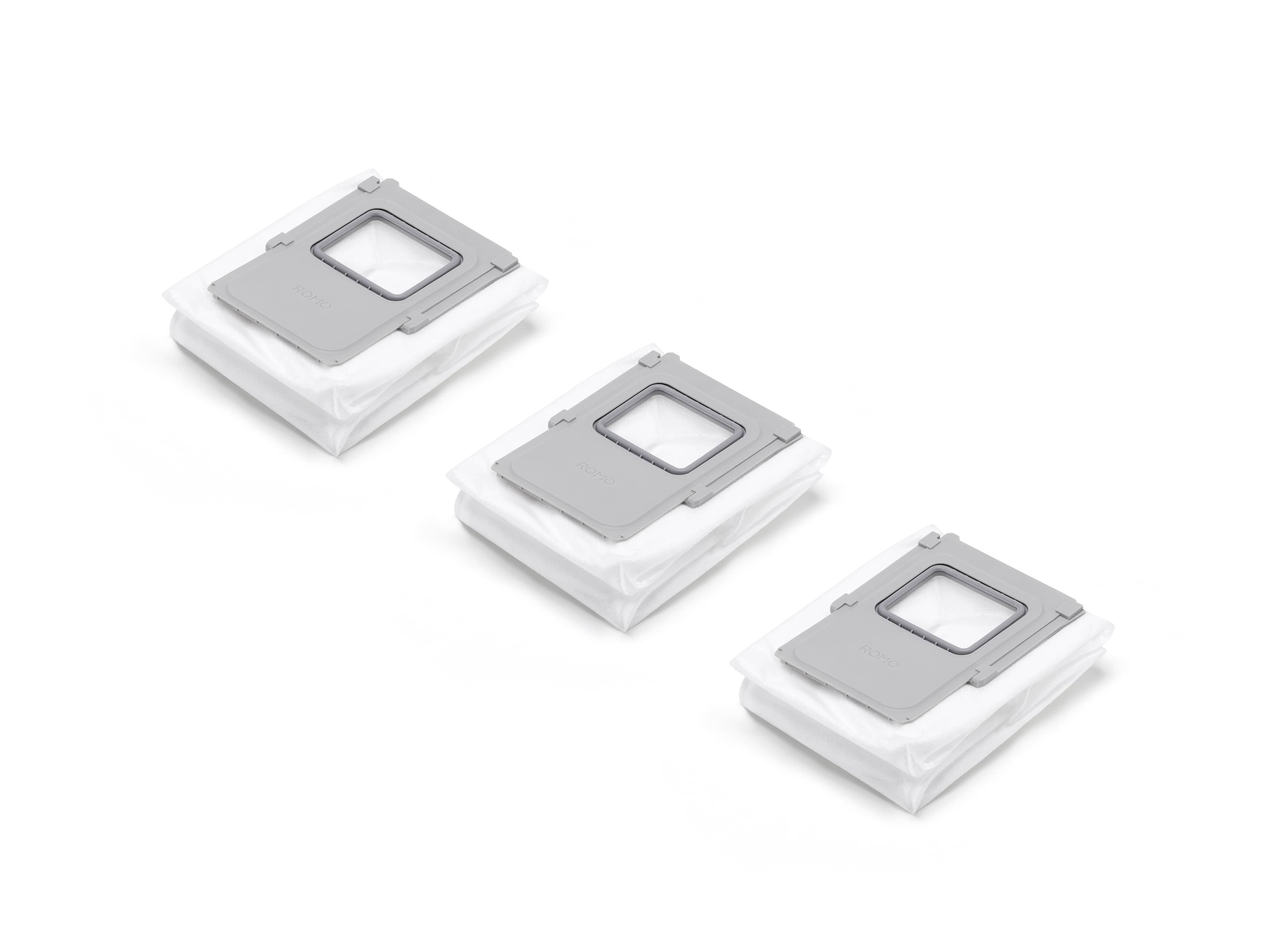 Drei DJI ROMO Base Station Staubbeutel, praktisch zum Schutz der Station vor Staub und Schmutz.