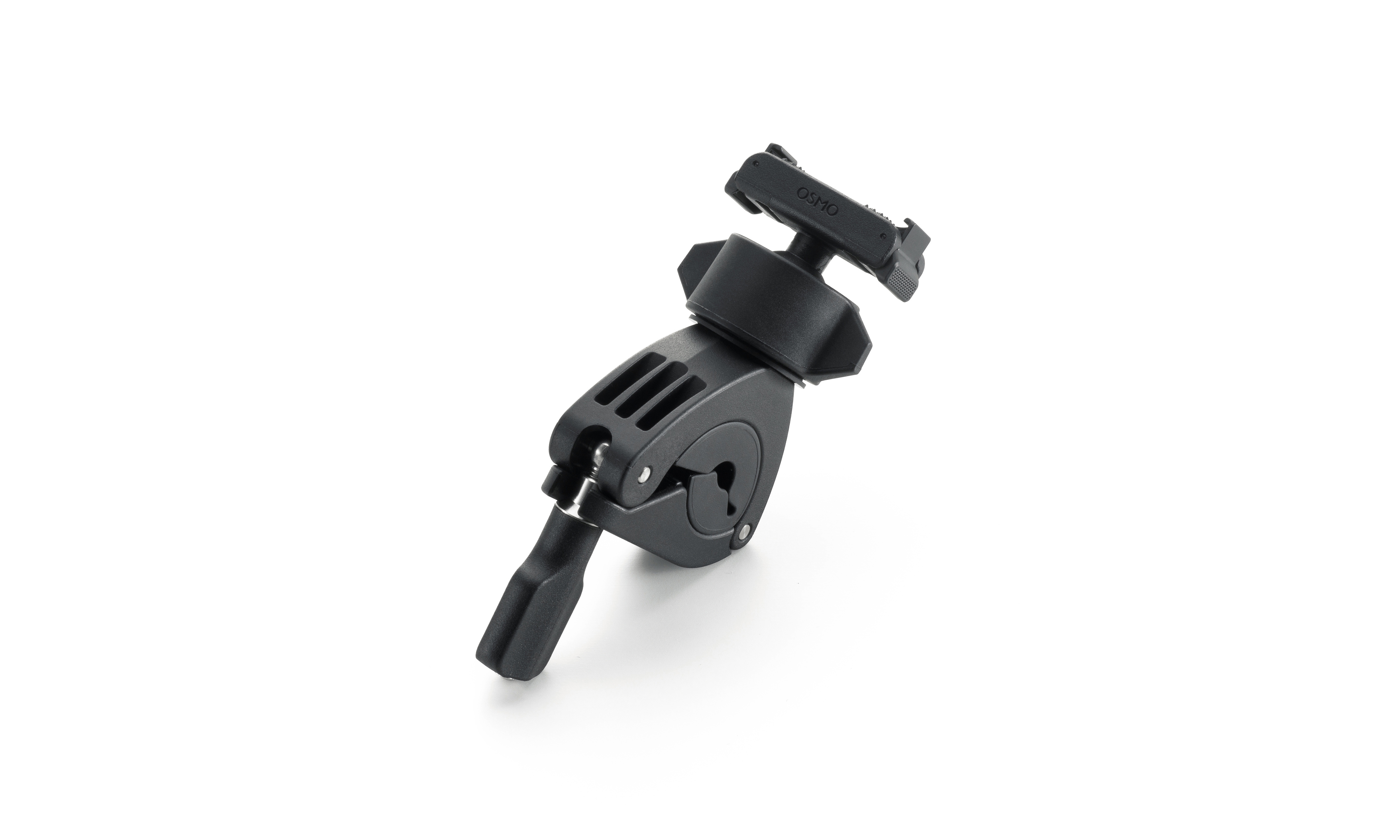DJI Osmo Action Dual-Direction Mini Handlebar Mount in schwarzem Design für stabile Kamerahalterung.