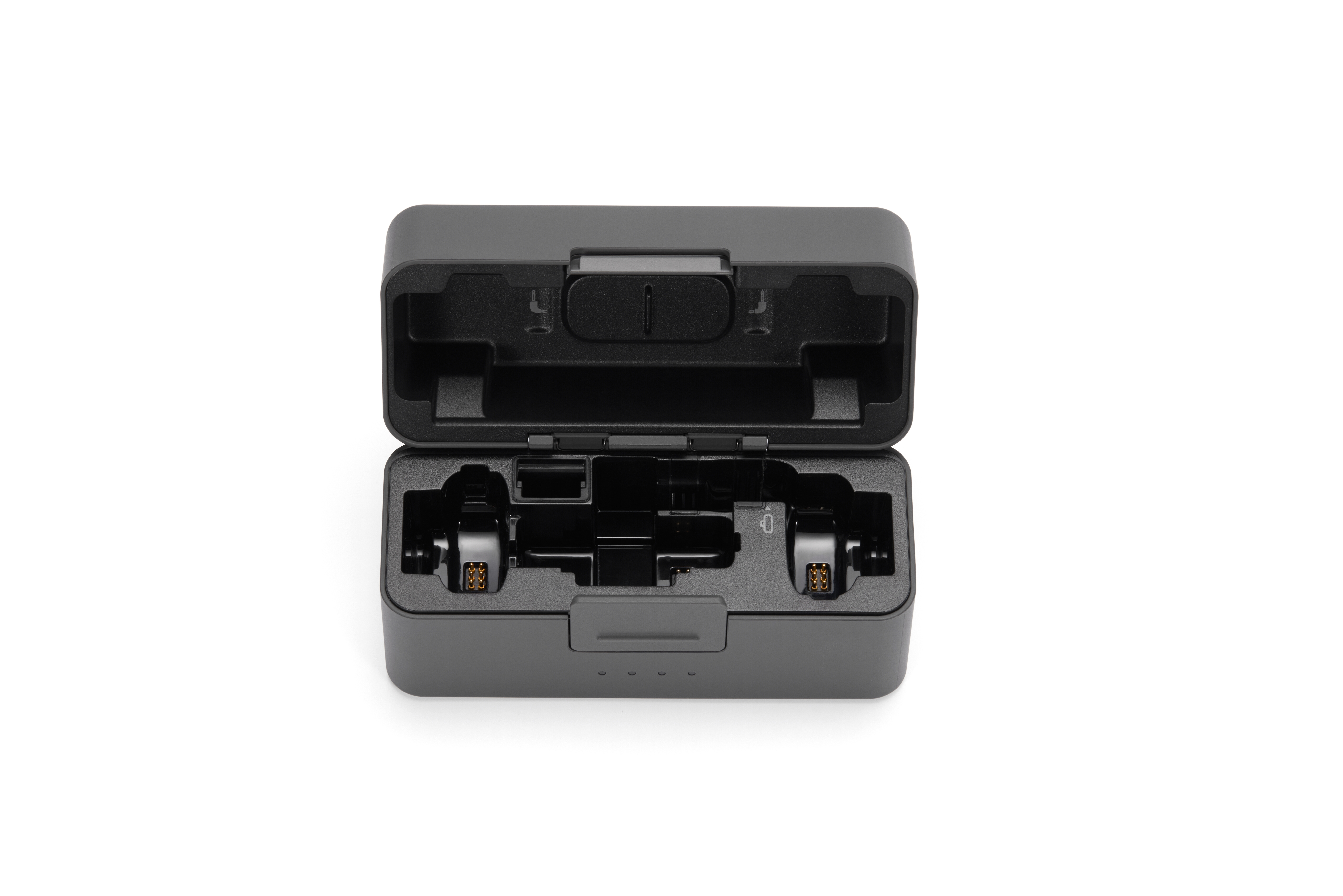 Aufbewahrungskoffer für DJI Mic Mini 2S mit Platz für Mikrofone und Ladefunktion.