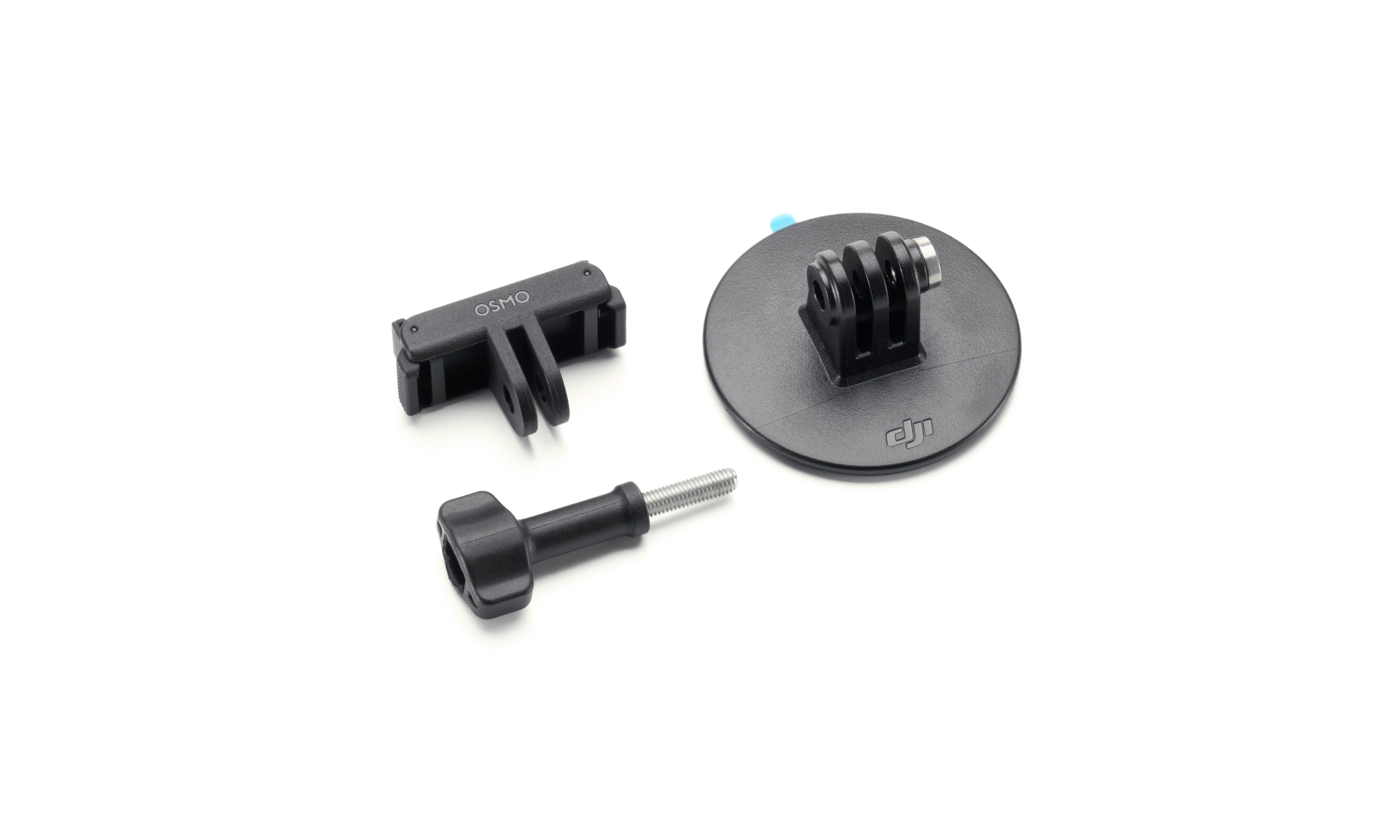 DJI Osmo Flat Adhesive Base Kit mit schnell lösbarem Design und Zubehörteilen für vielseitige Anwendungen.