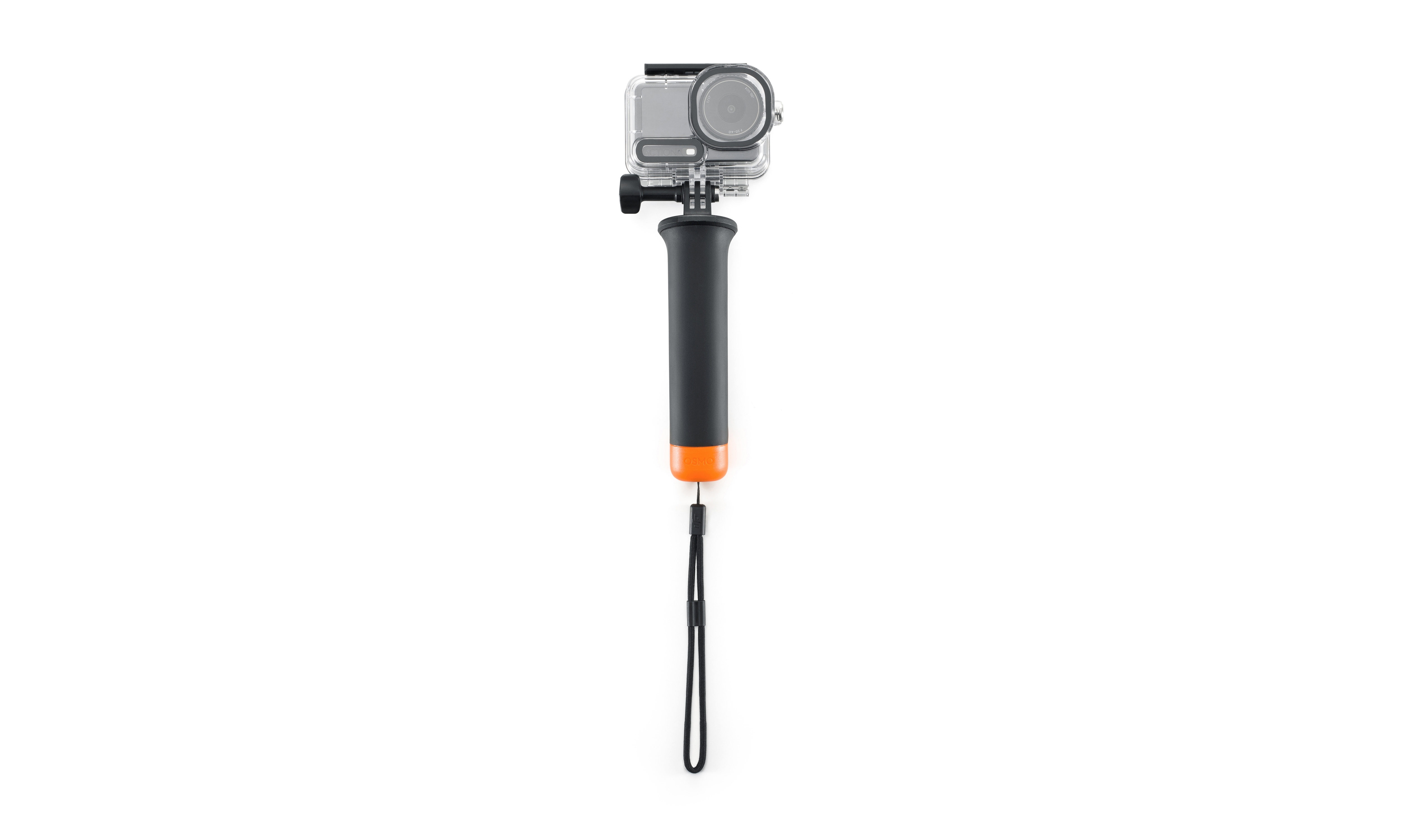 DJI Osmo Action 6 Tauchzubehörset mit Griff und Handschlaufe für sicheres Unterwasserfotografieren.